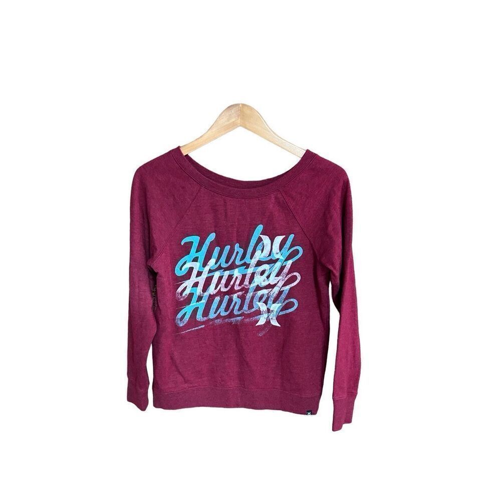 Hurley Small (S) Cropped Burgandy Sweatshirt